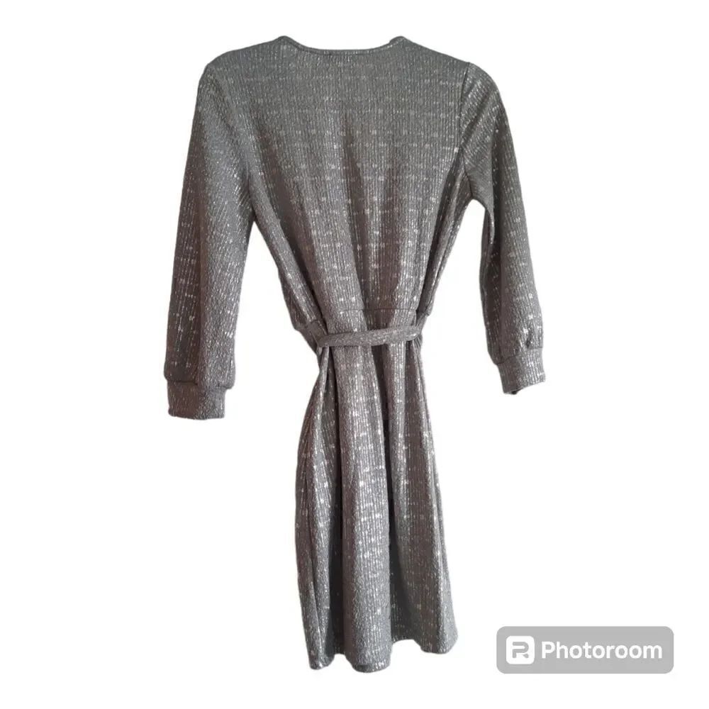 City Studio Belted Metallic Print A-Line Dress - Picture 4 of 4